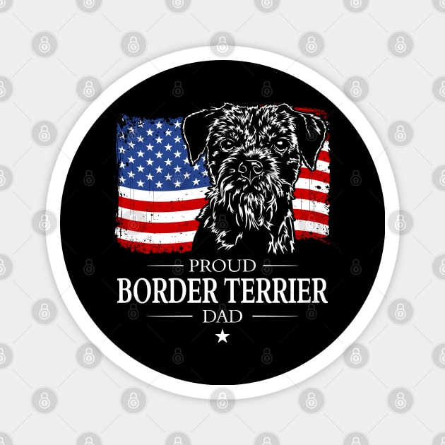 Border Terrier Dad American Flag patriotic dog Magnet by wilsigns